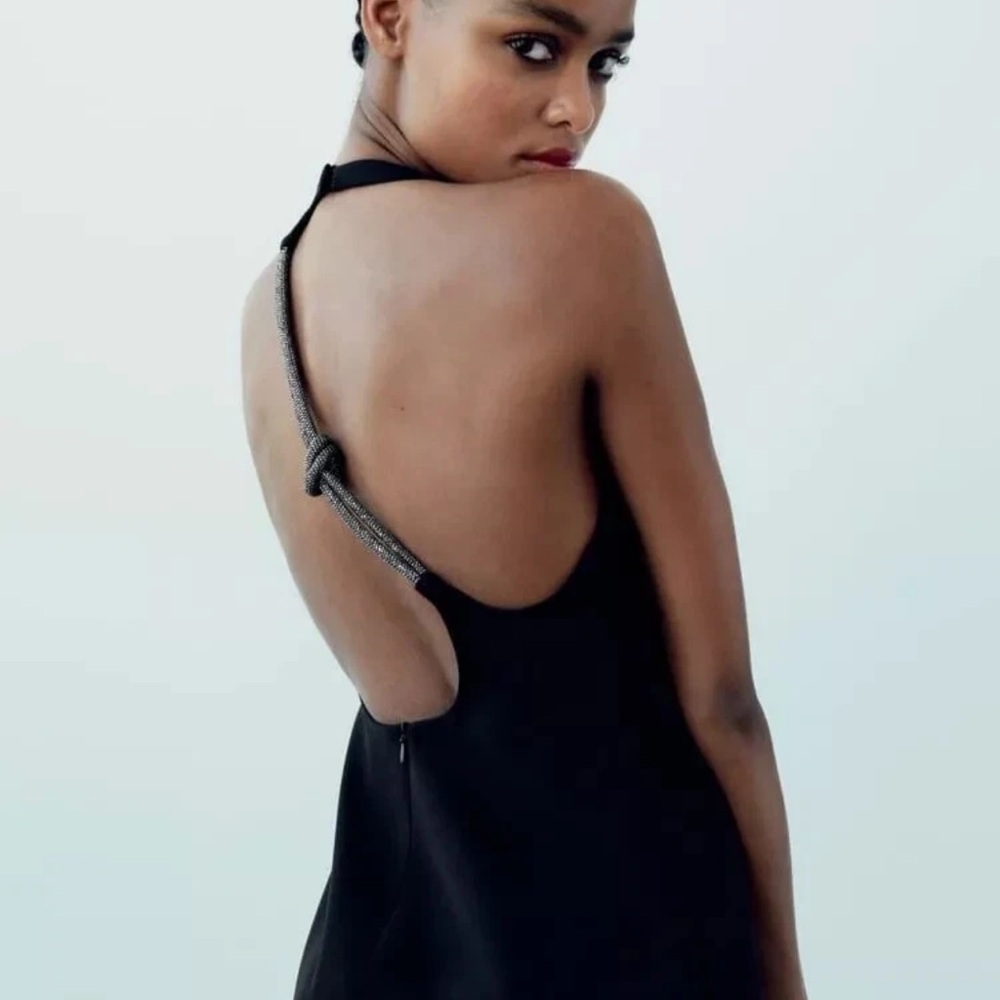 Zara SHINY HALTER DRESS